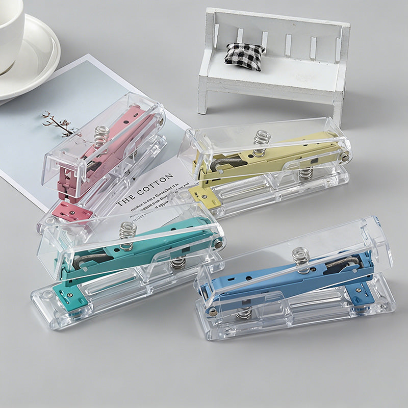 Transparent Candy Color Labor Saving Desktop Stapler