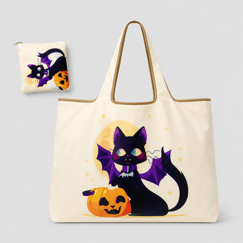 Foldable Printed Reusable Shopping Tote Bag
