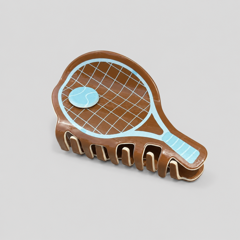 Sports Tennis & Baseball Acrylic Shark Hair Claw Clip