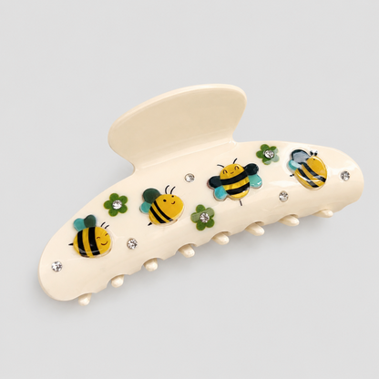 Bee & Flower Large Hair Claw Clip