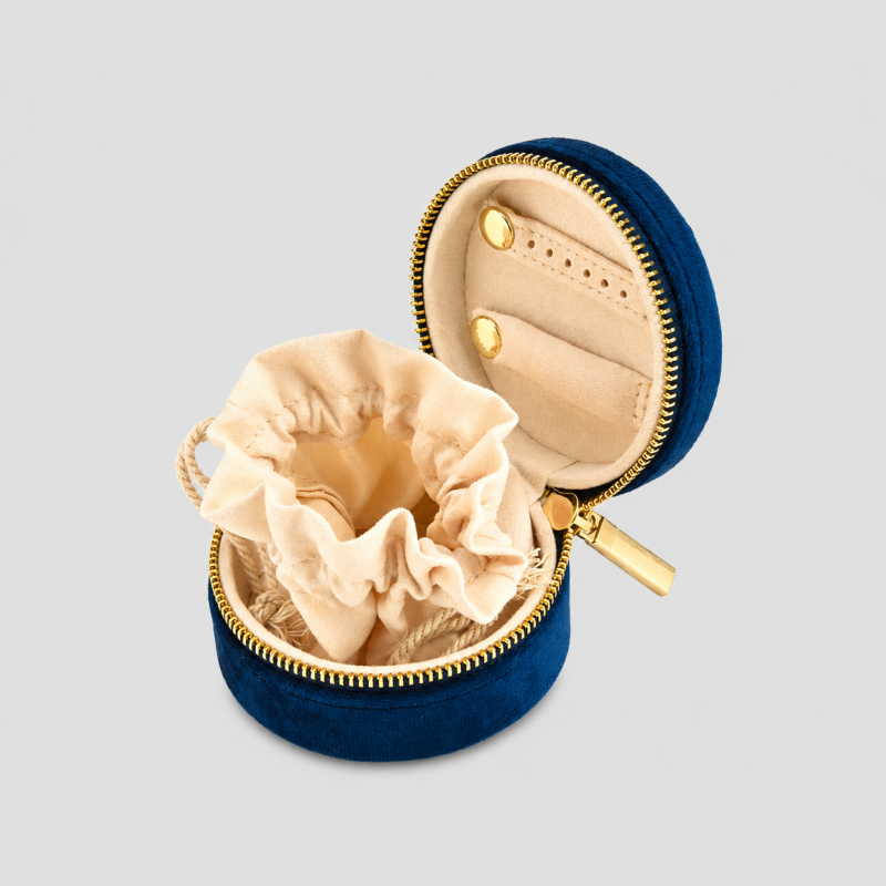 Round Velvet Jewelry Box