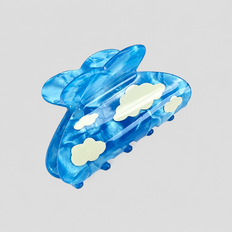 Cloud Print Butterfly Shark Hair Claw Clip