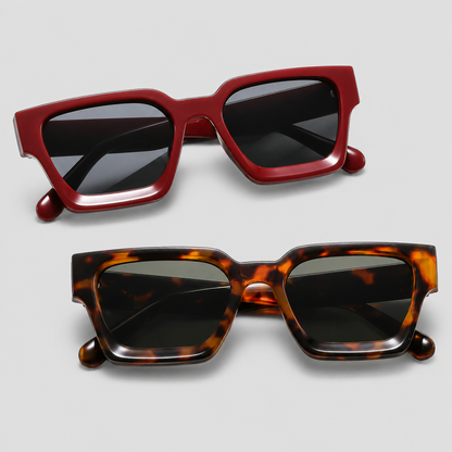Thick Square Cross Logo Decor Fashion Sunglasses