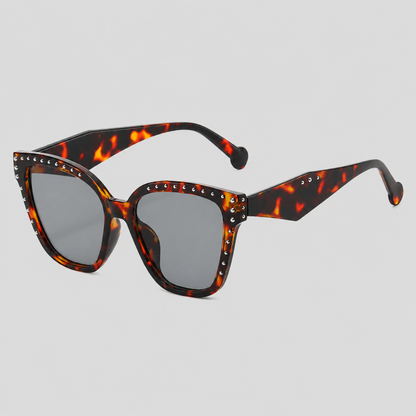 Retro Rivet Square Cat Sunglasses