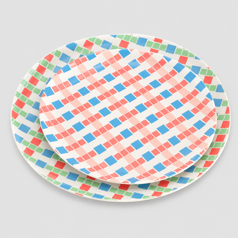 Gingham Dinner Plate