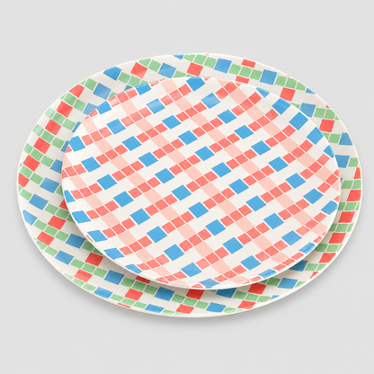 Gingham Dinner Plate