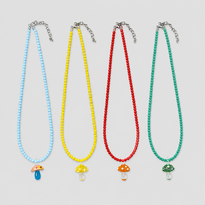 Colorful Glass Candy Bead Necklace