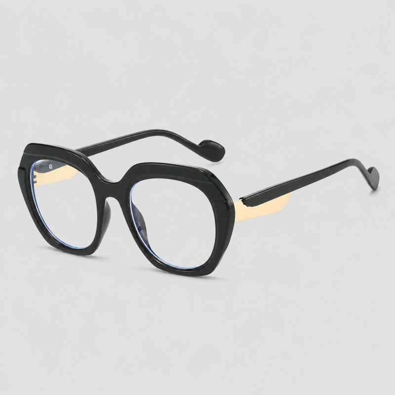 Oversized Two-tone Geometric Square Gradient Lens Sunglasses