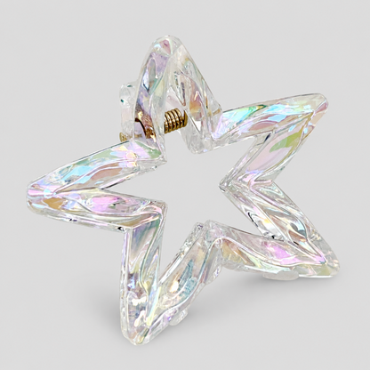 Hollow Iridescent Star Hair Claw Clip