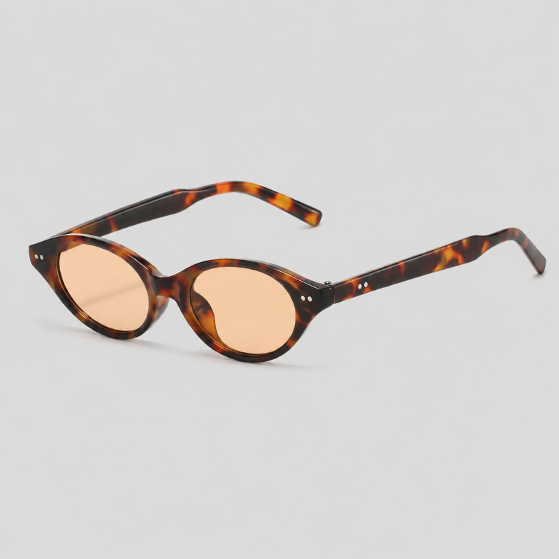 Tiny Oval Two Rivet Decor Retro Y2K Sunglasses