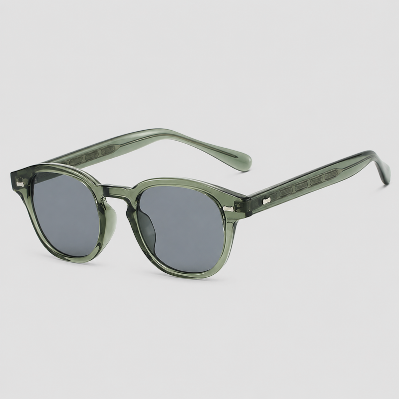 Vintage Round Rivet Decor Sunglasses