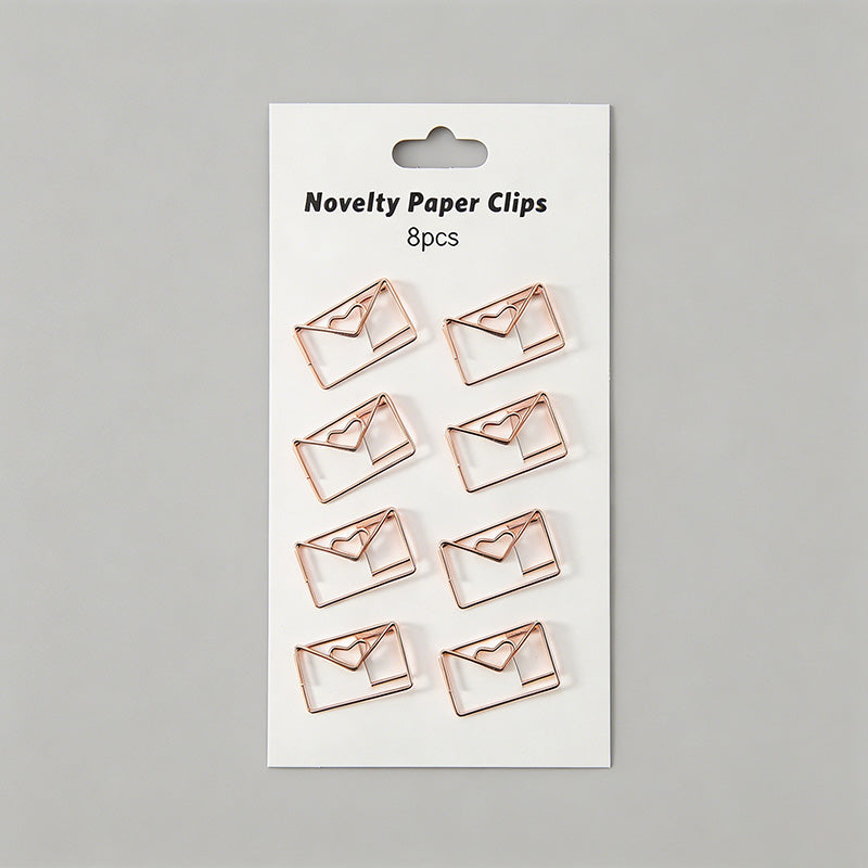 8PCS Creative Shaped Metal Bookmark Paper Clips