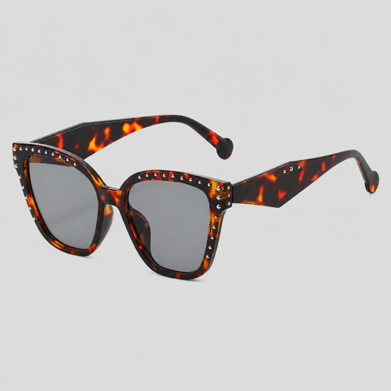 Retro Rivet Square Cat Eye Fashion Sunglasses