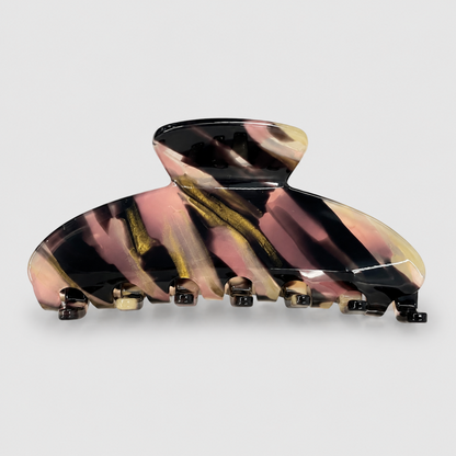 Floral Stripe Claw Clip