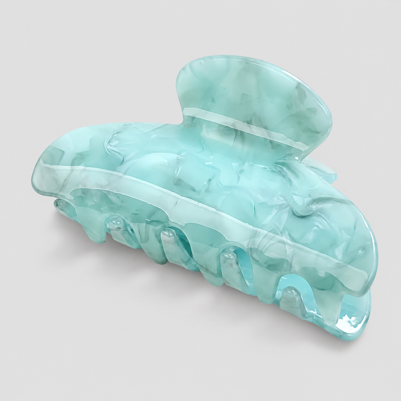 Light Cyan Marble Shark Hair Claw Clip