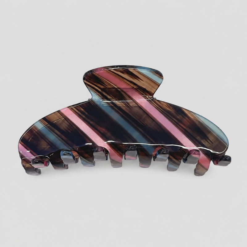 Striped Jelly Claw Clip