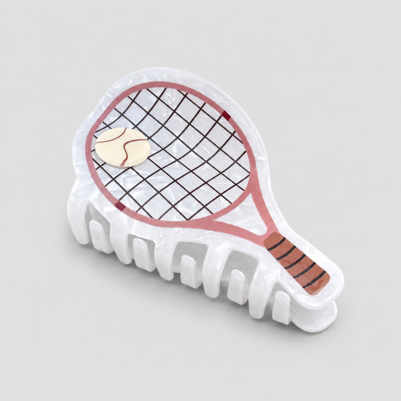 Sports Tennis & Baseball Acrylic Shark Hair Claw Clip
