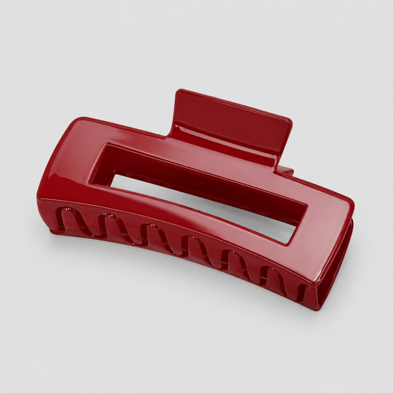 Solid Red Multi-Shape Shark Hair Claw Clip