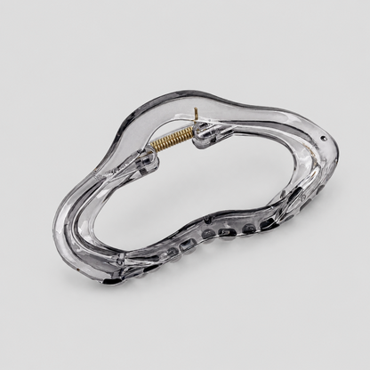 Smoke Gray Geometric Shark Hair Claw Clip