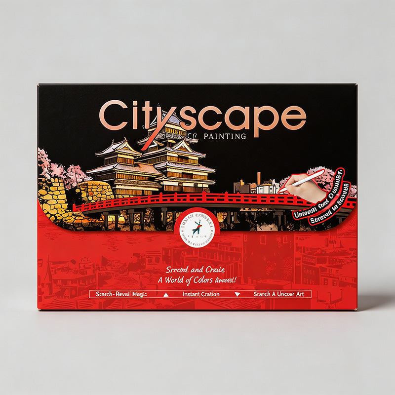 A3 City Scenery DIY Educational Scratch Painting Card