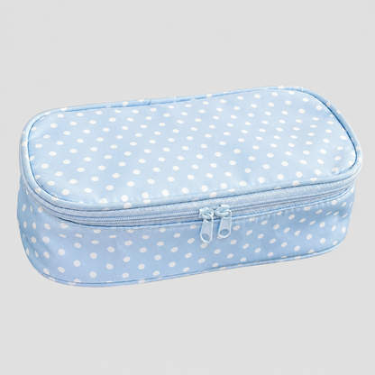 Retro Check Print Pencil Case