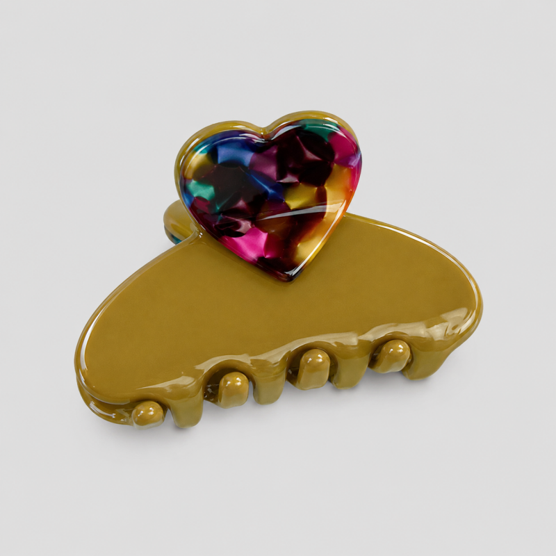 Heart Top Medium Hair Claw Clip