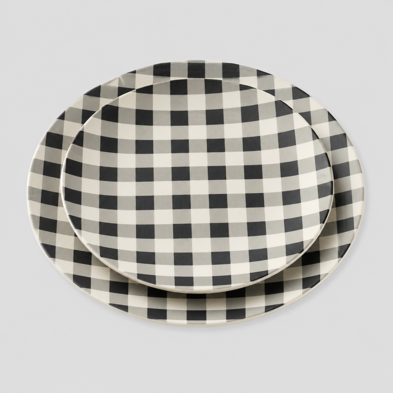 Gingham Dinner Plate