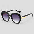 Oversized Two-tone Geometric Square Gradient Lens Sunglasses
