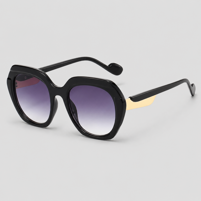 Oversized Two-tone Geometric Square Gradient Lens Sunglasses