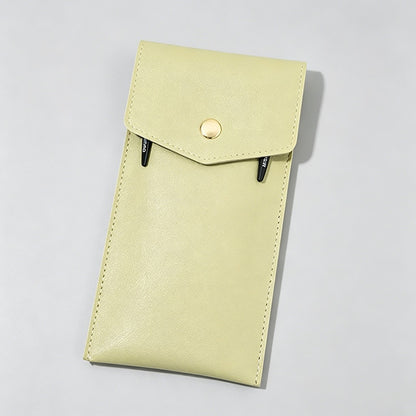 Snap Button Large Capacity PU Leather Pencil Pouch