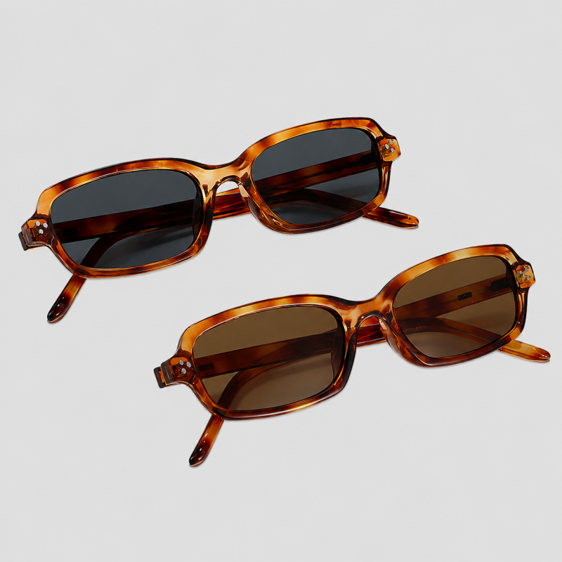 Small Rectangle Rivet Fashion Sunglasses