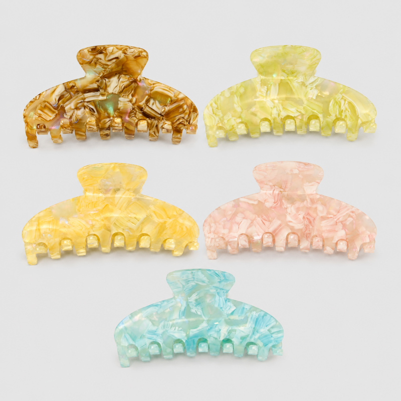 Floral Seven-Tooth Claw Clip