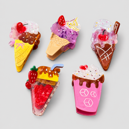 Ice Cream Shark Hair Claw Clip