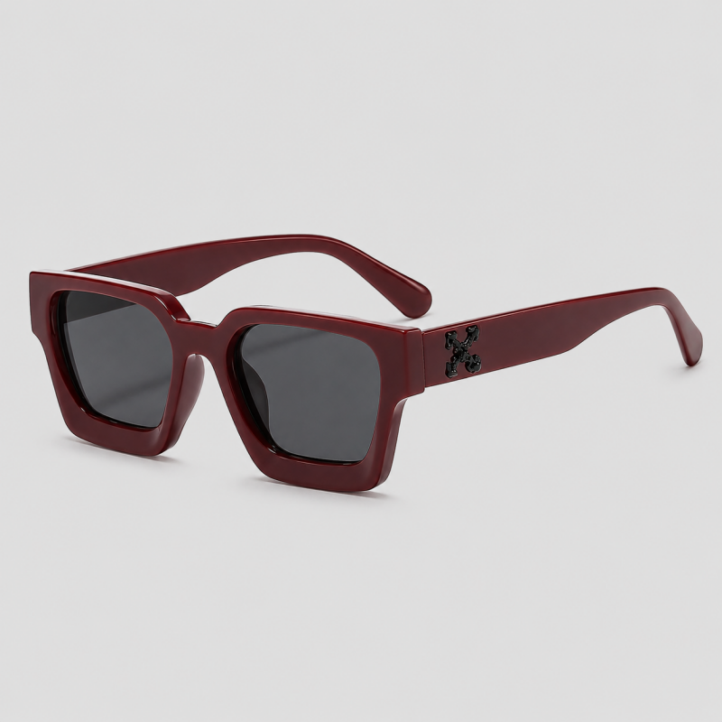 Thick Square Cross Logo Decor Fashion Sunglasses