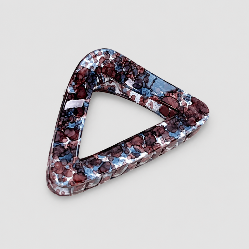 Hollow Triangle Marbled Hair Claw Clip