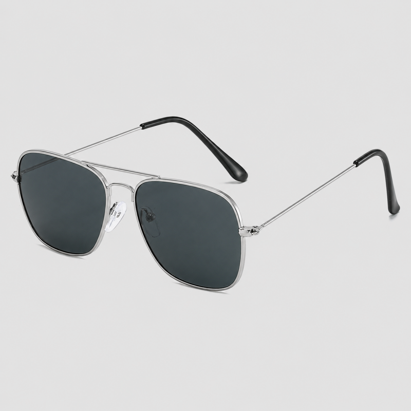 Double Bridge Metal Pilot Fashion Sunglasses