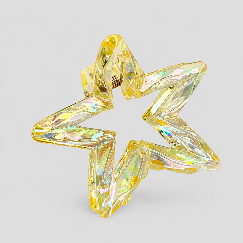 Hollow Iridescent Star Hair Claw Clip