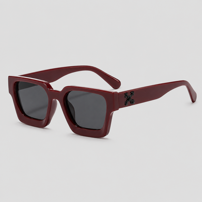 Thick Square Cross Logo Decor Fashion Sunglasses