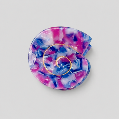 Nautilus Conch Gold Line Hair Claw Clip