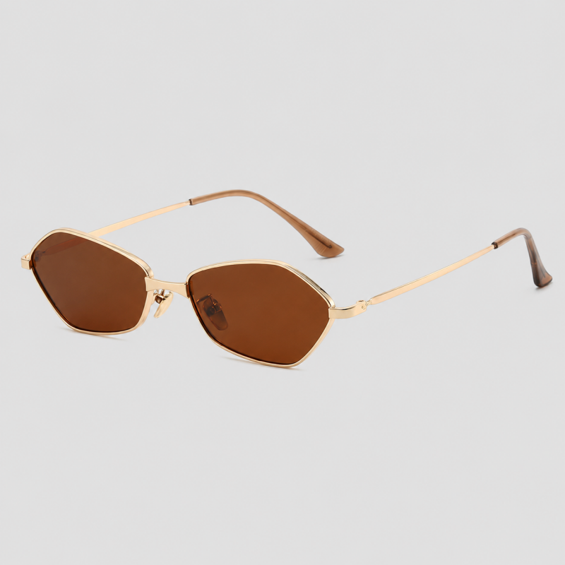 Slim Hexagon Metal Fashion Sunglasses