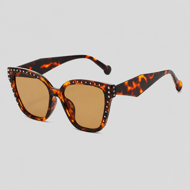 Retro Rivet Square Cat Eye Fashion Sunglasses