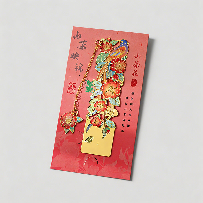 5 Random Retro Oil Painting Floral Metal Paper Clips Sets