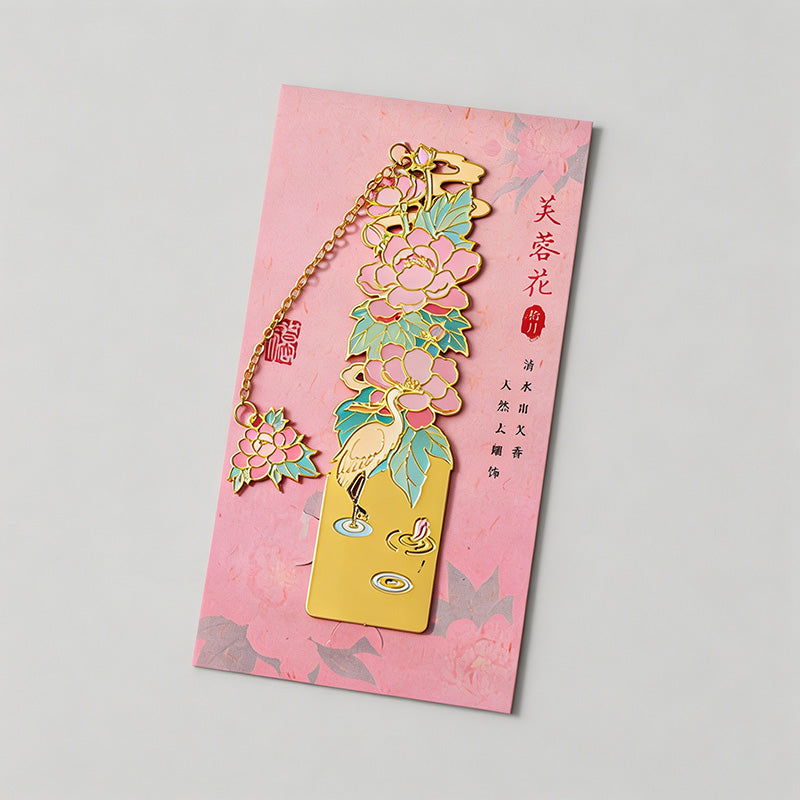 5 Random Retro Oil Painting Floral Metal Paper Clips Sets