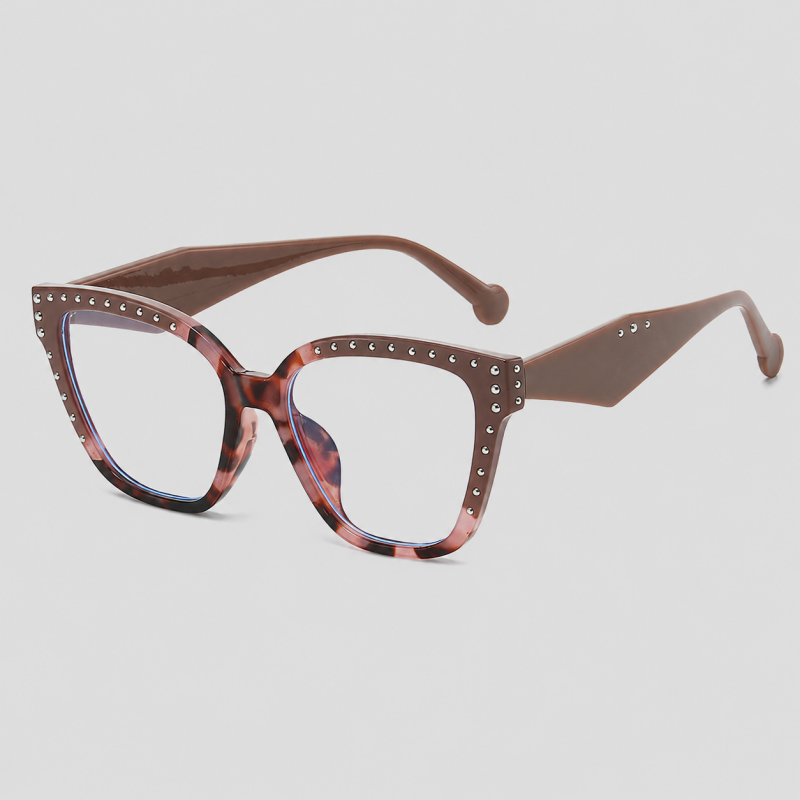 Retro Rivet Square Cat Eye Fashion Sunglasses