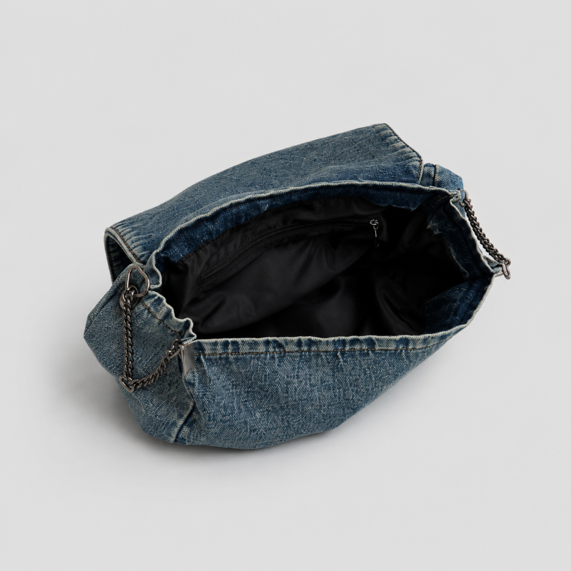 Vintage Denim Chain Shoulder Bag