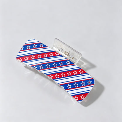 4th of July Crescent Print Hair Clip