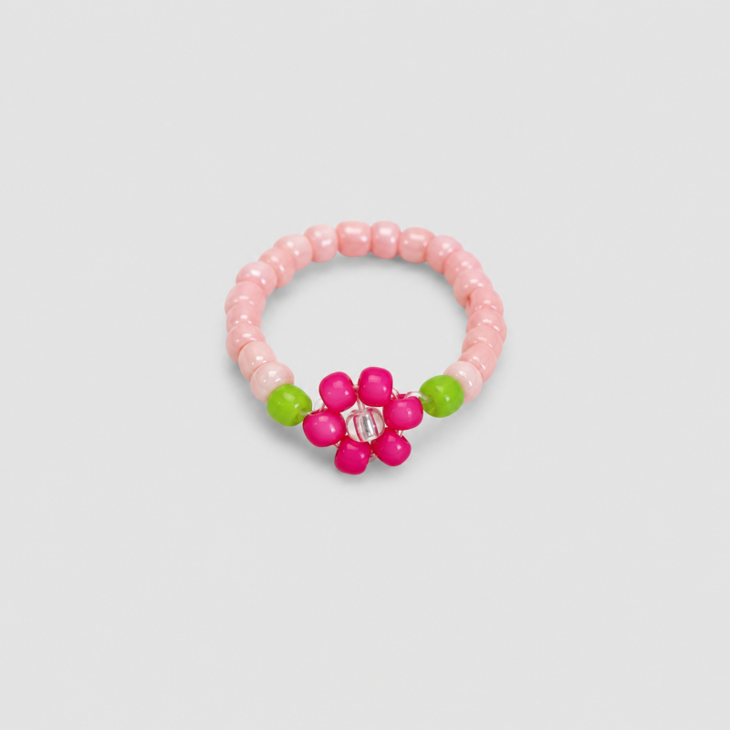 Pink Tones Flower Bead Ring