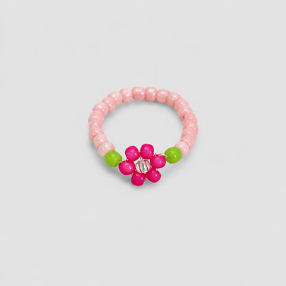 Pink Tones Flower Bead Ring