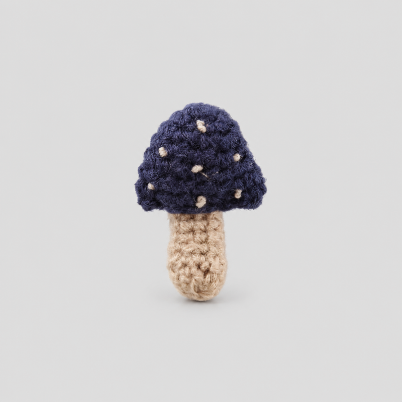 Crochet Mushroom Faux Wool Brooch