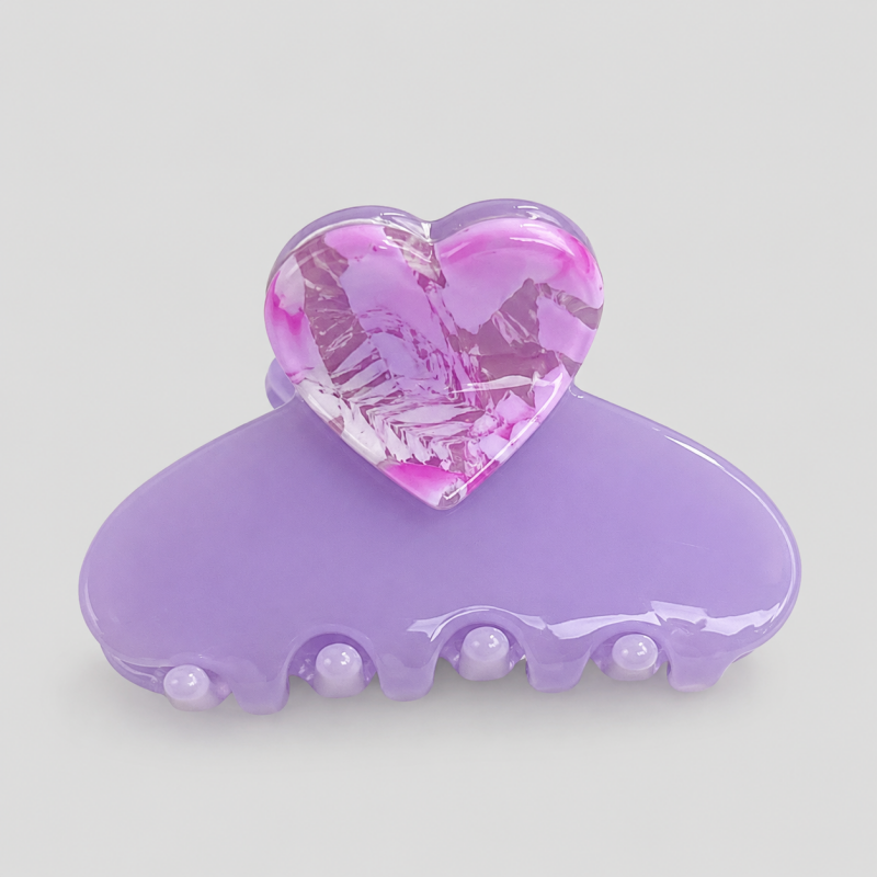 Heart Top Medium Hair Claw Clip